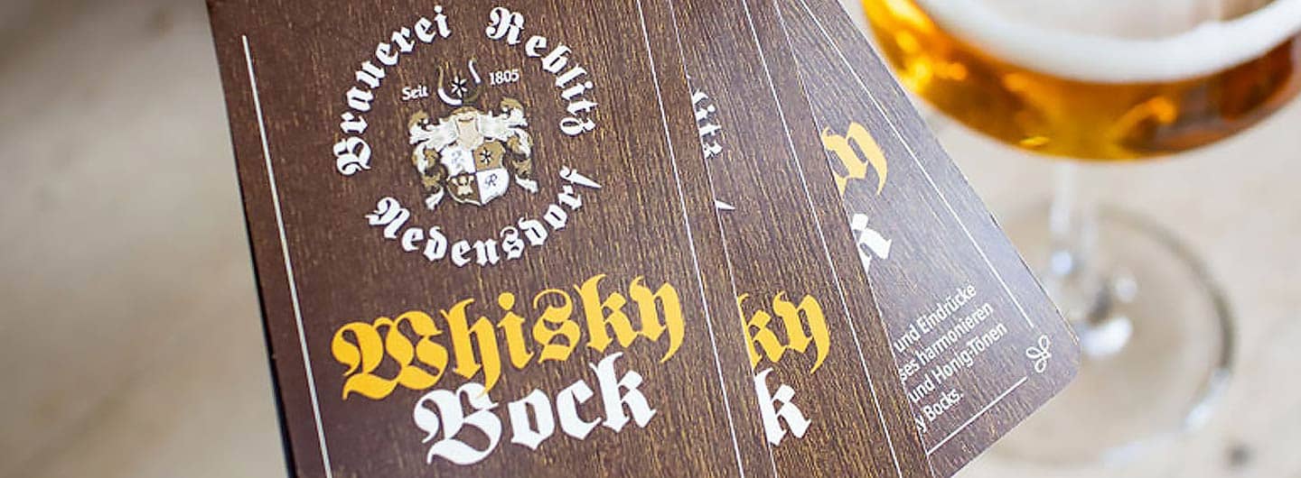 Whiskybock der Brauerei Reblitz in Nedensdorf
